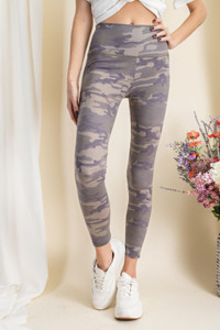 Camouflage Printed Rayon Spandex Leggings-40062 Camouflage Printed Rayon Spandex Leggings-40062