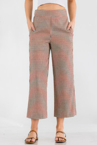 Gingham High Waist Pants-45198 Gingham High Waist Pants-45198