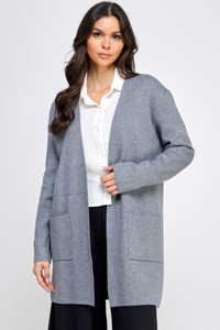 Basic Soft Long Line Open Front Sweater Cardigan         -46565 Basic Soft Long Line Open Front Sweater Cardigan         -46565
