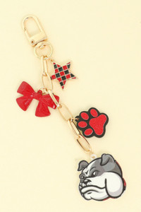 Game Day Bulldog Bag Charm Keychain-51052 Game Day Bulldog Bag Charm Keychain-51052