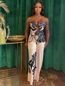 Midnight Bloom Halter Jumpsuit          -54580