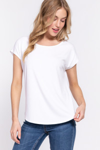 Short Dolman Slv Rib Knit Top        -42013 Short Dolman Slv Rib Knit Top        -42013