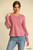 Solid Knit And Chiffon Mixed Top With Puff Long Sleeve-41227 Solid Knit And Chiffon Mixed Top With Puff Long Sleeve-41227