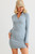 Blue Flannel Zip-up Mock Neck Mini Dress-42399 Blue Flannel Zip-up Mock Neck Mini Dress-42399