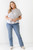 Plus Grey Cotton Blend Smoked Short Sleeve Top-42276 Plus Grey Cotton Blend Smoked Short Sleeve Top-42276