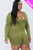 Plus V-neck Long Sleeve Bodycon Romper-40770 Plus V-neck Long Sleeve Bodycon Romper-40770