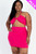 Plus Size Sexy Solid Crisscross Halter Top & Ruched Mini Skirt Set-40757 Plus Size Sexy Solid Crisscross Halter Top & Ruched Mini Skirt Set-40757