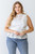 Plus Lace Mesh Ruffle Detail Sleeveless Flare Hem Top-41419 Plus Lace Mesh Ruffle Detail Sleeveless Flare Hem Top-41419