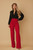 High Waist Pants With Buckle Belt-51899 High Waist Pants With Buckle Belt-51899