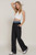 Contrast Denim Waist Straight Long Pants       -48191 Contrast Denim Waist Straight Long Pants       -48191