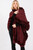 Faux Fur Collar And Trim Cape With Closure-51388 Faux Fur Collar And Trim Cape With Closure-51388
