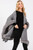 Faux Fur Trim Cape With Closure-51387