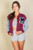 Letter Patched Striped Trim Varsity Jacket-45815 Letter Patched Striped Trim Varsity Jacket-45815