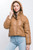 Pu Faux Leather Zipper Hooded Puffer Jacket-43217 Pu Faux Leather Zipper Hooded Puffer Jacket-43217