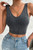 Solid V Neck Elastic Sleeveless High Waist Top-50048 Solid V Neck Elastic Sleeveless High Waist Top-50048