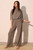 Textured Solid Mock Neck Caftan Jumpsuit-54747