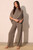 Textured Solid Mock Neck Caftan Jumpsuit-54747