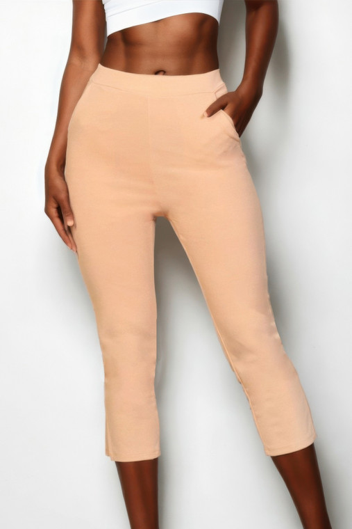 Slit Hem Cropped Pants-45962 Slit Hem Cropped Pants-45962