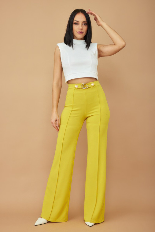 Cg Buckle And Button Detail Pants -44959 Cg Buckle And Button Detail Pants -44959