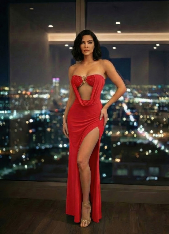 Dress,floor-length Evening Gown Maxi Dress      -55773