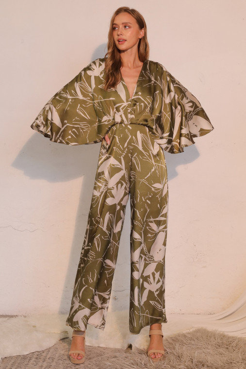 Dreaming Lily Satin Cape Jumpsuit        -55479