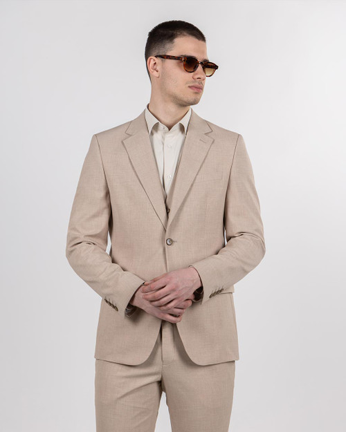Muško elegantno odijelo sa prslukom bež boje Barbosa