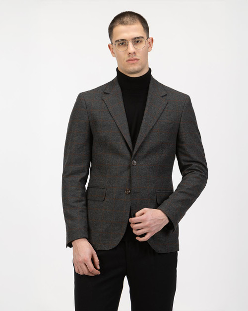 muški sako vuna regular fit crne boje