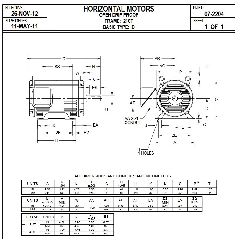 エゴジンパチ Mサイズ D7PA2A Nidec | 7.5 hp 1800 RPM 213T Frame 208-230/460V ODP