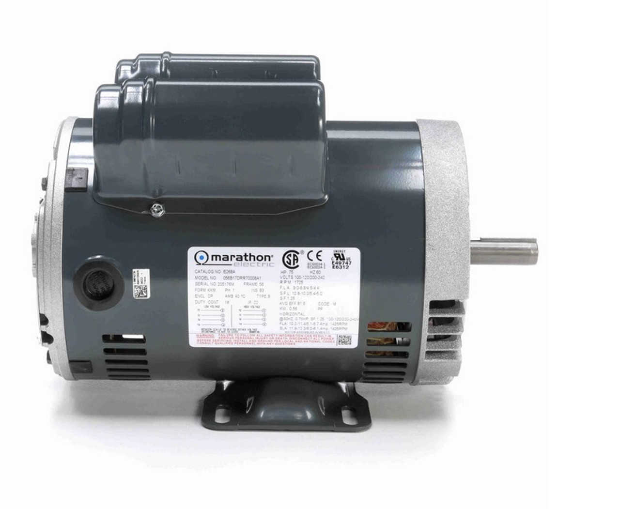 E268A Marathon 3/4 hp 1800 RPM 56C Frame ODP (with base) 100-120