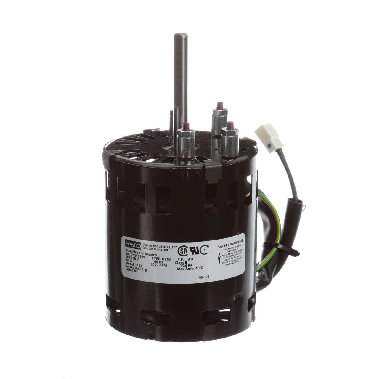 Fasco D463 Motor | 1/30 hp 3000 RPM CW 3.3