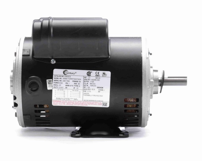 C682ES Century 1 hp 1800 RPM 1-Phase 56 Frame ODP (rigid base) 115