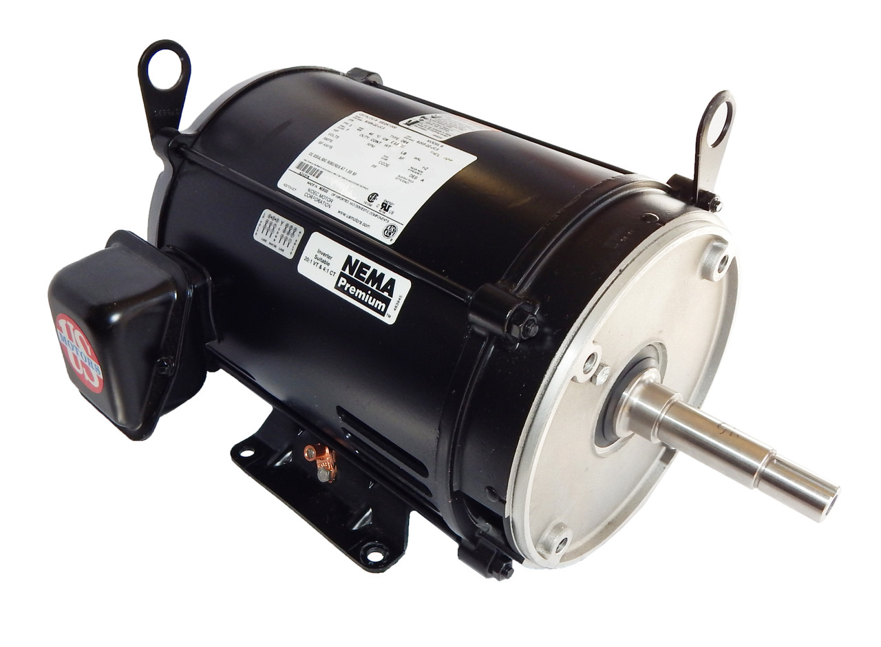 EEQK750 US Motors 7 1/2 hp 3490 RPM 3-phase 184JMZ Frame 208-230V/460  Close-Coupled Pool Pump Motor (Pentair EQ 357069 Replacement)