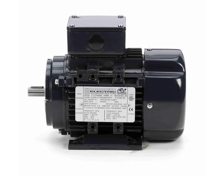 R367 Marathon | 1/2 hp 0.37 kW 230/460V 1800 RPM 3-Phase 71C Frame