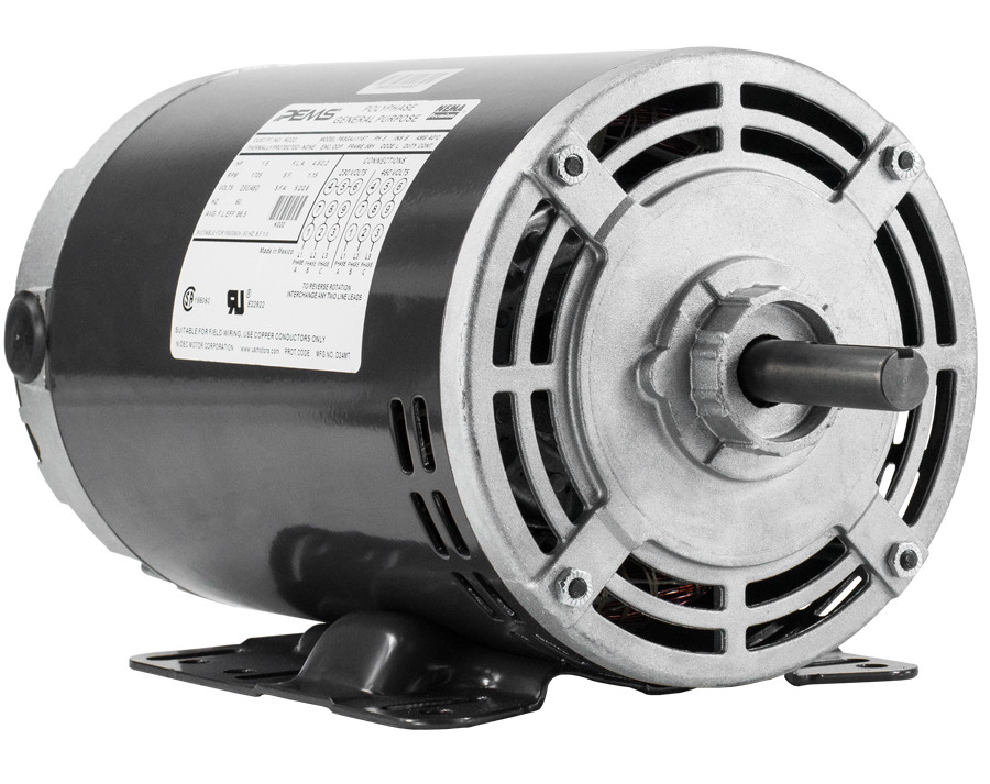 K022 1.5 hp 1725 RPM 56H Frame (Rigid Base) 3 Phase 230/460V