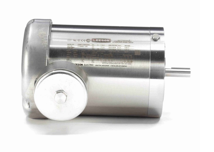119497.00 Leeson 1 hp 1800 RPM 208-230/460V 56C Frame (No Base