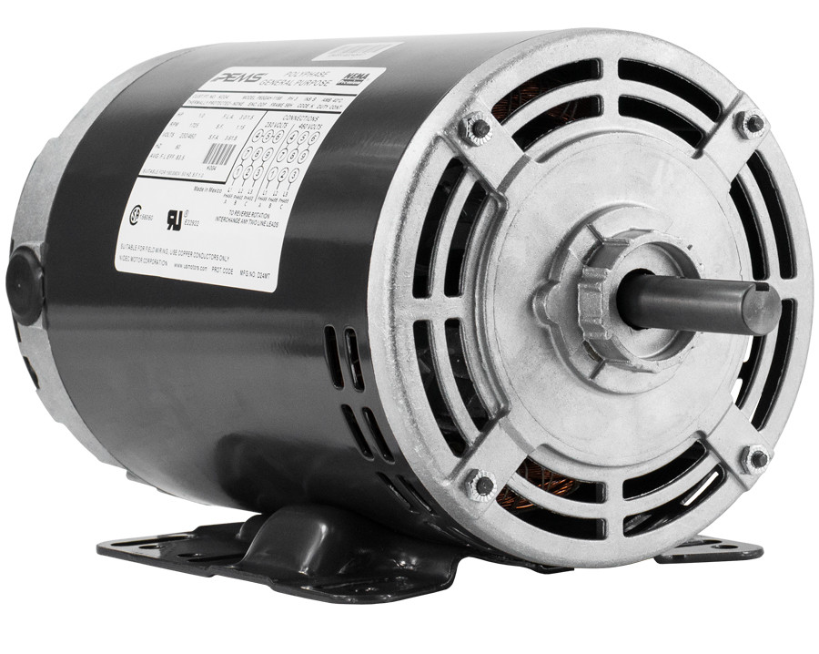 K004 1 hp 1725 RPM 56H Frame (Rigid Base) 3 Phase 230/460V (Direct