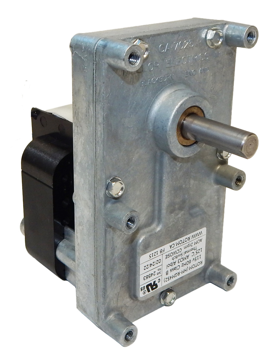 HM-RGM452 | Pellet Stove Auger Gear Motor, 2 RPM, 115V, 1.48 amps