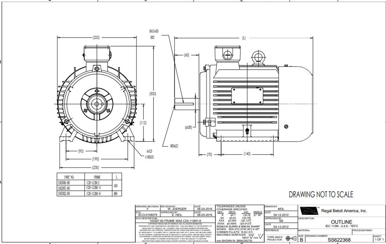 5.5 hp 4 kw 1800 RPM 112M Frame 230/460V Marathon Electric Metric Motor