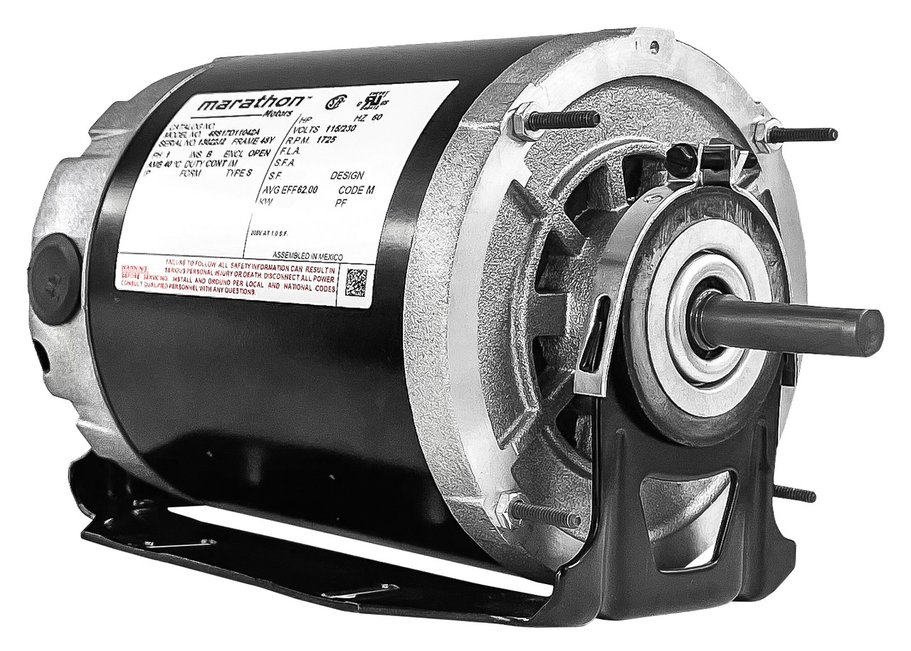GF2024 | 1/4 hp 1725 RPM 48 Frame 115/230V Belt Drive Furnace Motor