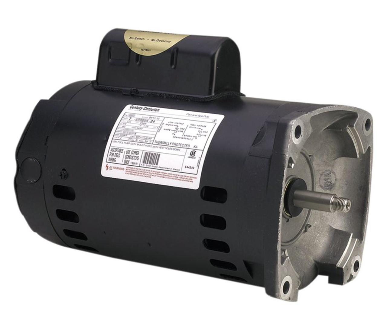 B2841V1 Century 1 hp 3450 RPM 56Y Frame 115/208-230V Square Flange Pool  Motor Century # B2841V1