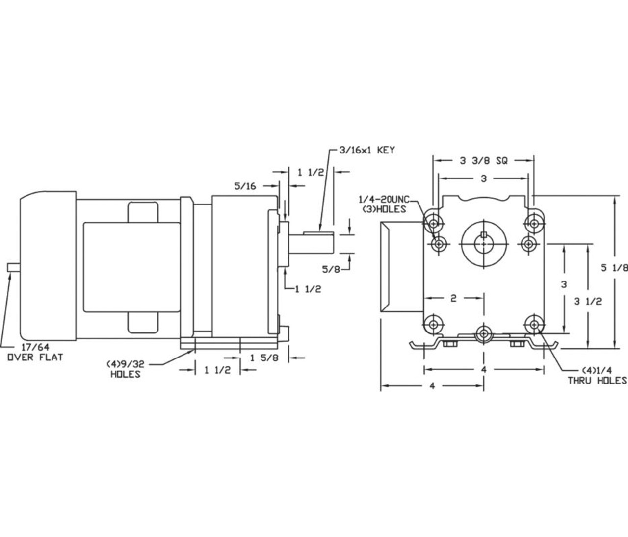 Dayton Model 6K325 Gear Motor TEFC 14 RPM 1//12 hp 115 Volts 60HZ.