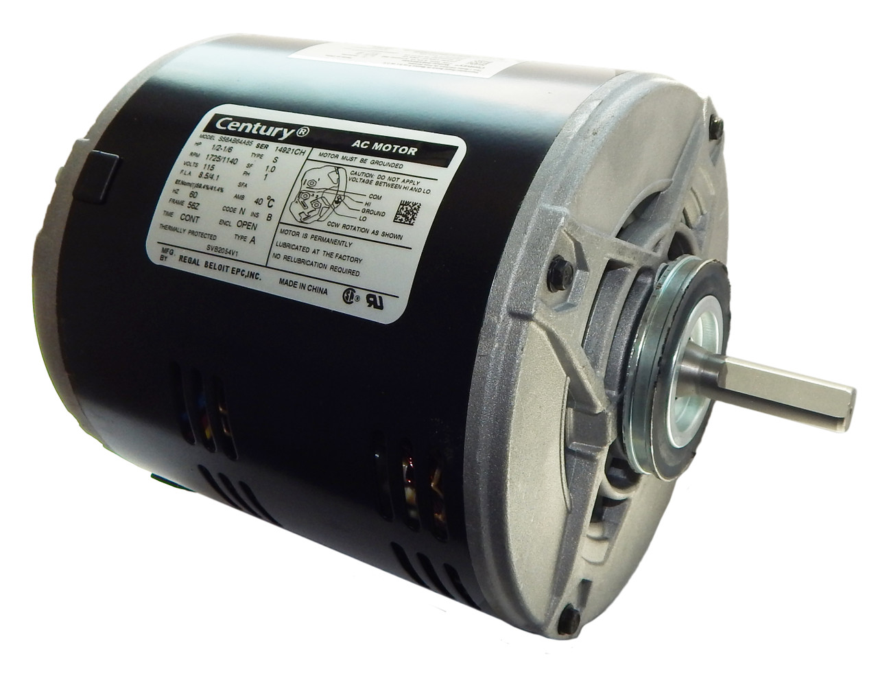 SVB2054V1 Century Evaporative Cooler Motor 1/2 hp 1725 RPM 2-Speed