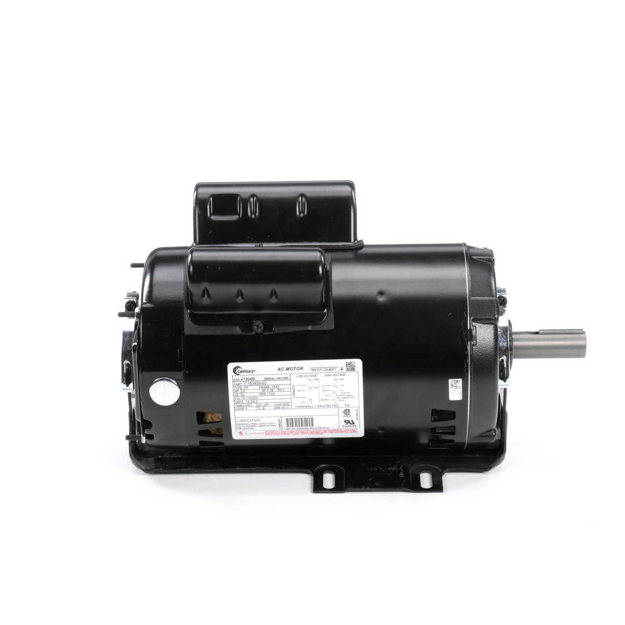 V1204B Century Evaporative Cooler Motor 2 hp 1725 RPM 56Z Frame