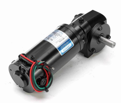 Leeson Right Angle 1/17 hp, 42 RPM 90 Volts DC TENV Electric Gear Motor
