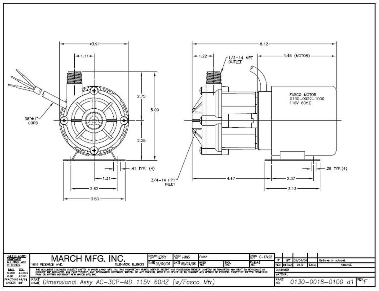 AC-3CP-MD泵| 115 v, 3月3/4“把入口- 1/2”MPT出口- 雷电竞APP下载