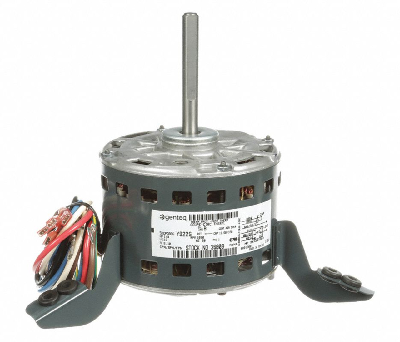 3S008 | 1/3 hp, 1050 RPM, 3-Spd 115V Goodman Furnace Motor