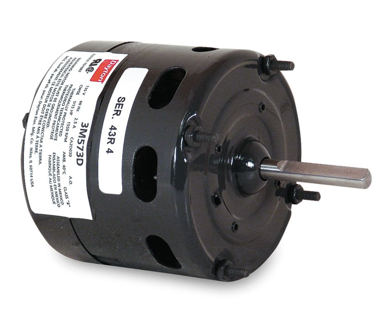 4.4" Fan Motor 1/15 hp, 1550 RPM, CWSE 115V Dayton 3M573
