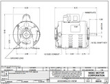 1790 Nidec | 1/2 hp 1725 RPM 1-Speed 115/208-230V; 6.5" Blower Motor