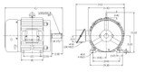 TE135 Century 7 1/2 hp 1800 RPM 200V 3-Phase 213T Frame TEFC (rigid base) Motor