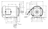 U1P3D Nidec 1 hp 1200 RPM 145T Frame 208-230/460V TEFC 3-Phase Electric Motor